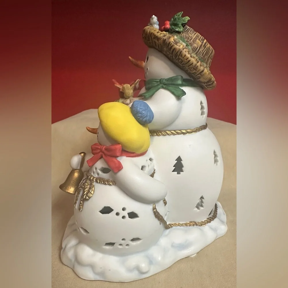 PartyLite Ceramic Snowbell Tealight Holder Original Box Retired 6.25”x7”x5.25” - Picture 3 of 9